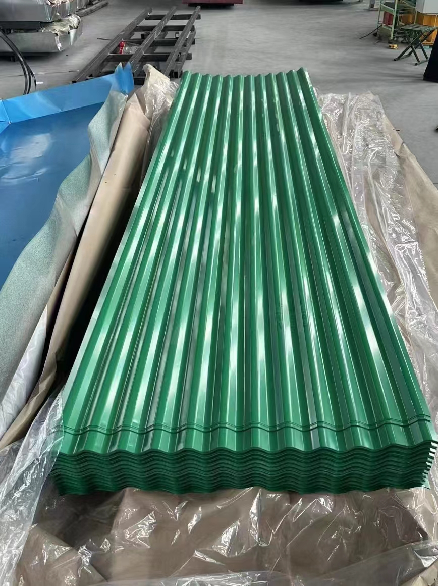 Corrugated steel plates for the roof